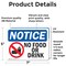 Signmission No Food Or Drink Sign With Symbol, 7 in W x Rectangle, Vinyl Decal OS-2PACK-NS-D-57-L-14607 - alternate 6